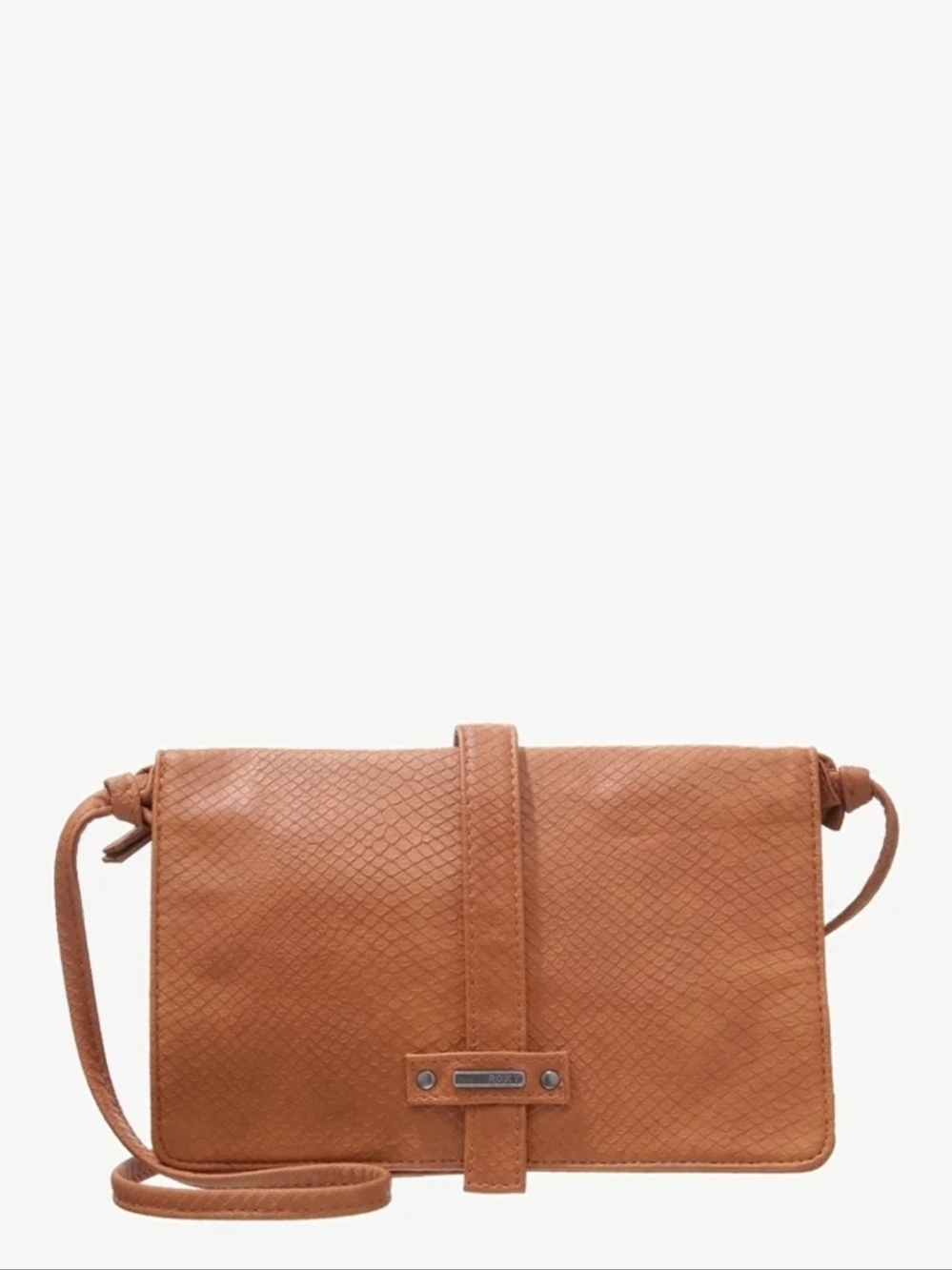 Roxy Cognac Globe Trotter Faux-Leather Crossbody